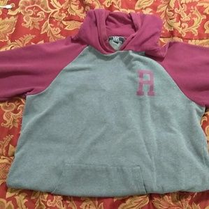 "Young and Reckless" burgundy and grey hoodie